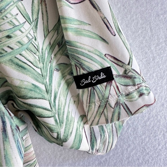Bad Birdie Men's Golf Polo Shirt Incognito All Over Palm Leaf Print Size Med EUC - Picture 7 of 9